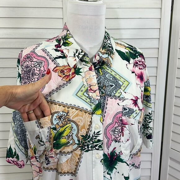 Chico's Silky Soft Tunic Size 3 (16) Short Sleeves - Picture 9 of 16